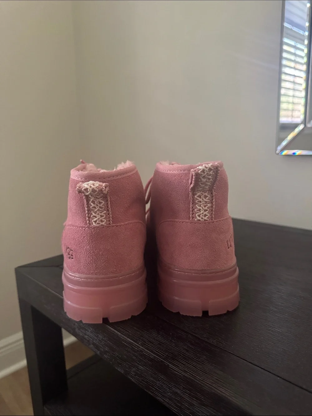 UGG Neumel Boot - Pink Suede Lace-Up Winter Boots